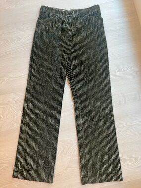 Marc Jacobs Look Women’s Black and Gold Velvet Pants with Spotted Pattern